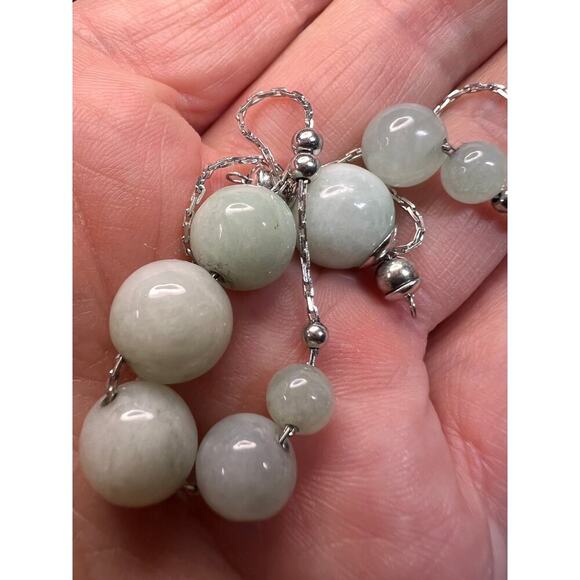 Burmese jade adjustable bolo sterling silver bracelet - Picture 11 of 15